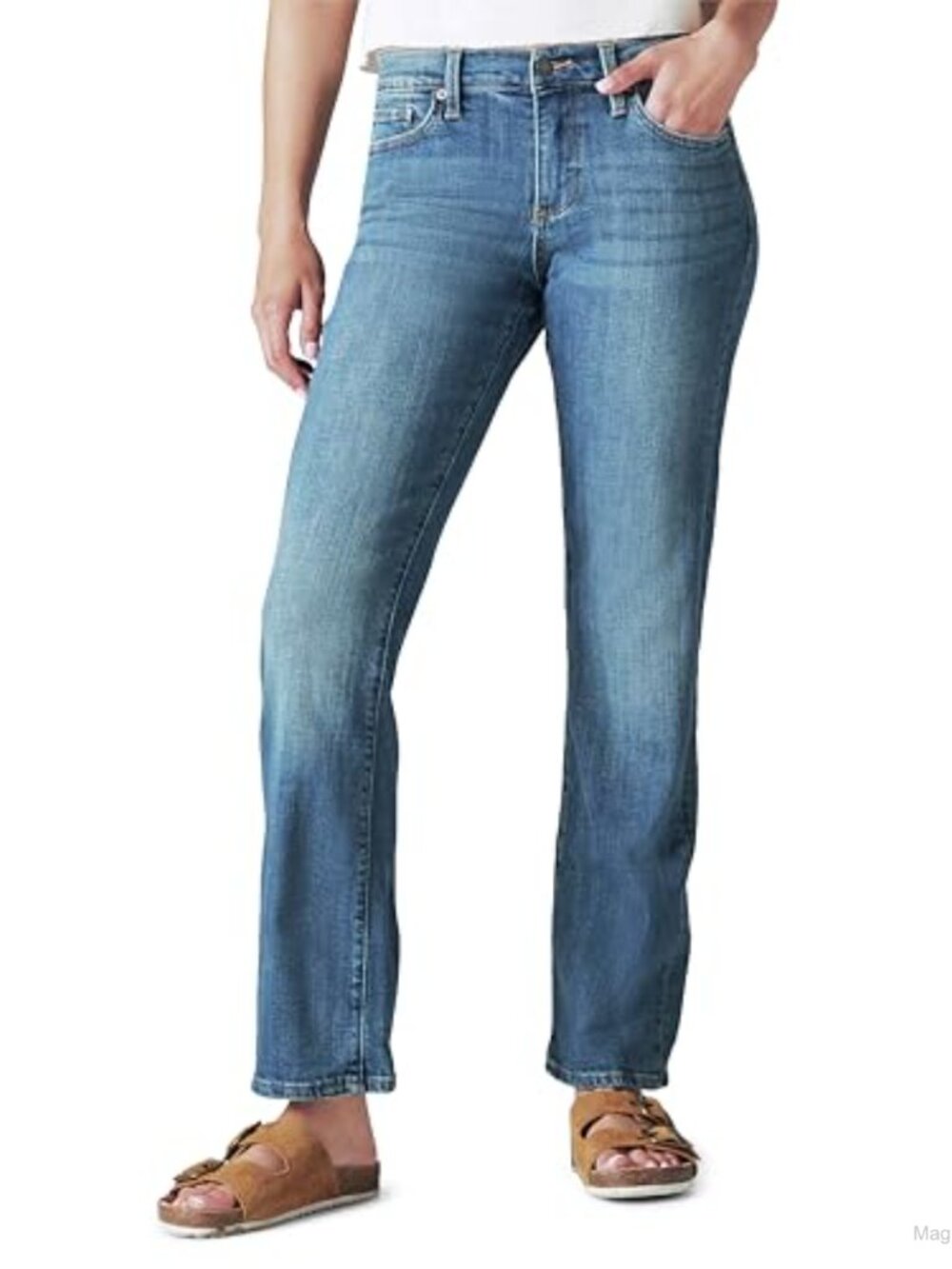 Mid Rise Bootcut Jeans Stretch Cotton Woven Size 31